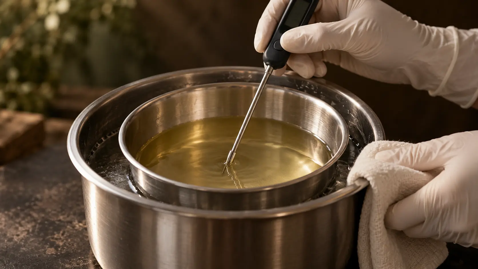 A preparation vessel during the warming stage
